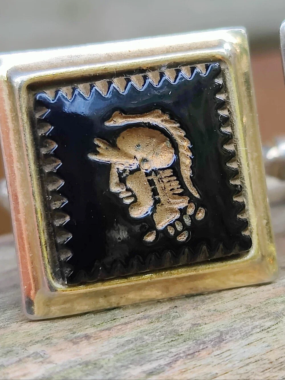 Vintage Men's Glass Spartan Cameo Cufflinks